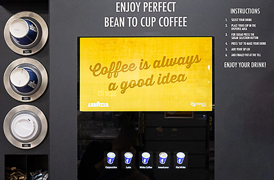 Coffee Machine Large Screen for in-store Promotions